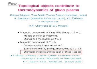 Topological objects contribute to  thermodynamics of gluon plasma  Katsuya Ishiguro, Toru