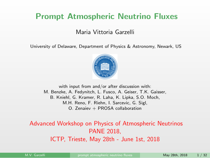 prompt atmospheric neutrino fluxes