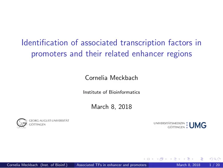 identification of associated transcription factors in