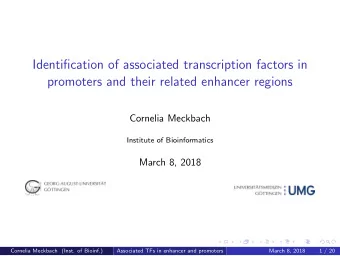 Identification of associated transcription factors in  promoters and their related enhancer regions