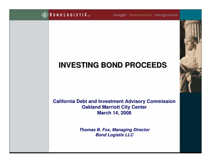 investing bond proceeds investing bond proceeds