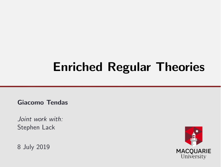 enriched regular theories