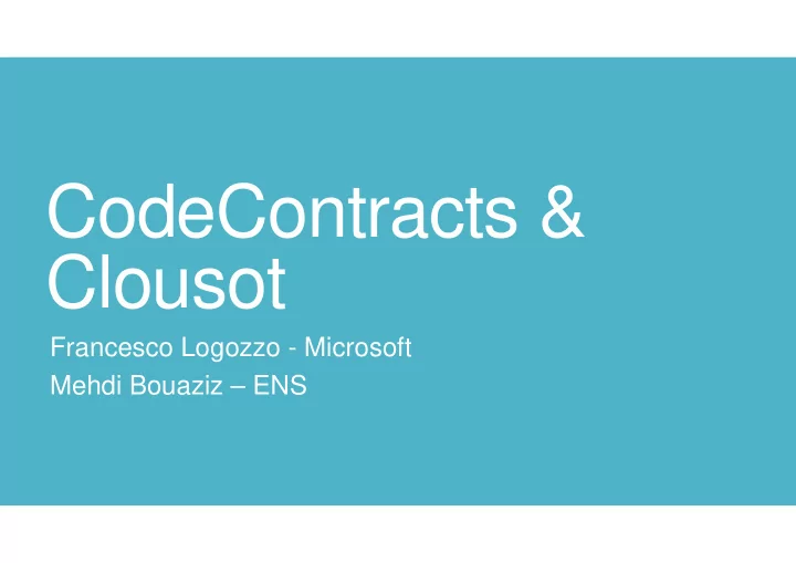 codecontracts clousot