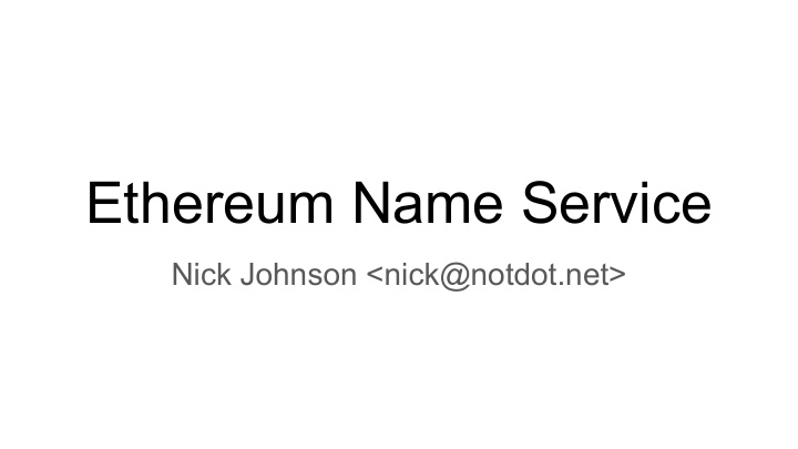 ethereum name service