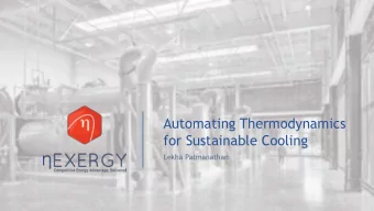 for Sustainable Cooling  Lekha Patmanathan  1 Nexergy 2019 - Confidential  Please Do Not