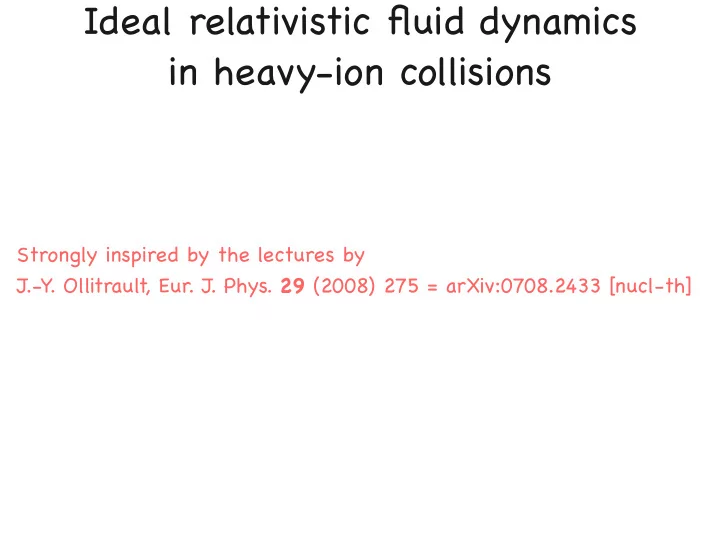 ideal relativistic fluid dynamics in heavy ion collisions