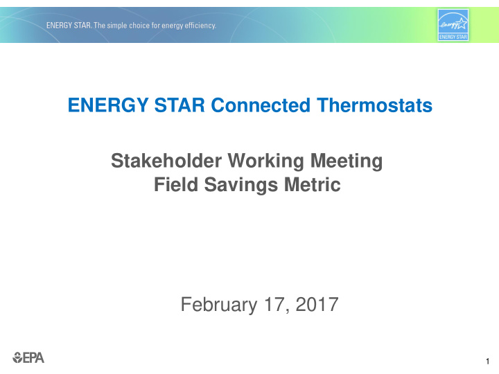 energy star connected thermostats stakeholder working