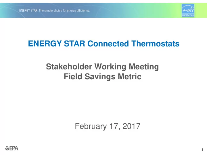 energy star connected thermostats stakeholder working