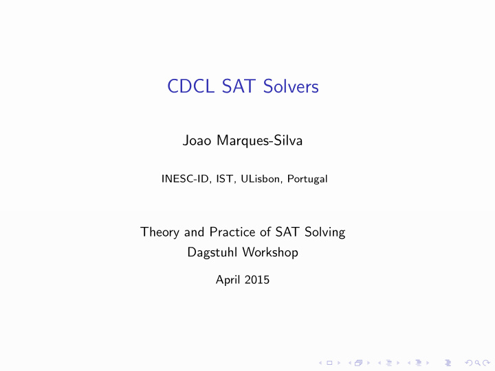 cdcl sat solvers