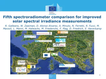 solar spectral irradiance measurements  R. Galleano, W. Zaaiman, D. Alonso Alvarez, A. Minuto, N.