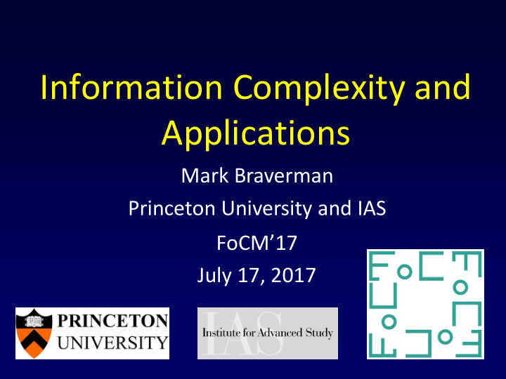 information complexity and