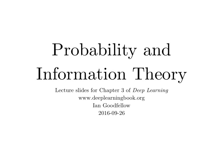 probability and information theory