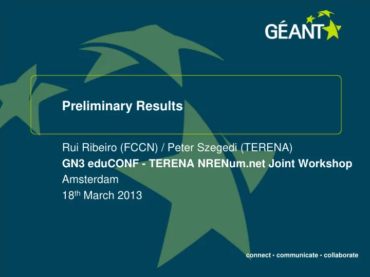 preliminary results