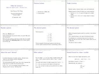 Previous Lecture  Todays Lecture  Slides for Lecture 2  ENEL 353: Digital Circuits  Fall 2013