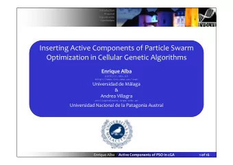 Inserting Active Components of Particle Swarm  Inserting Active Components of Particle Swarm