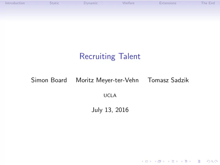 recruiting talent