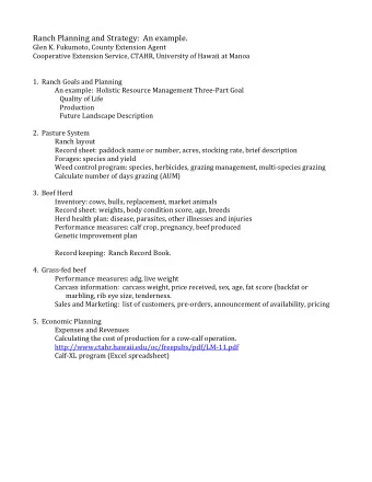 Ranch  Planning  and  Strategy:    An  example.    Glen  K.  Fukumoto,
