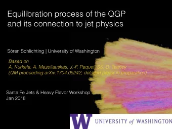 Equilibration process of the QGP  and its connection to jet physics   Sren Schlichting |