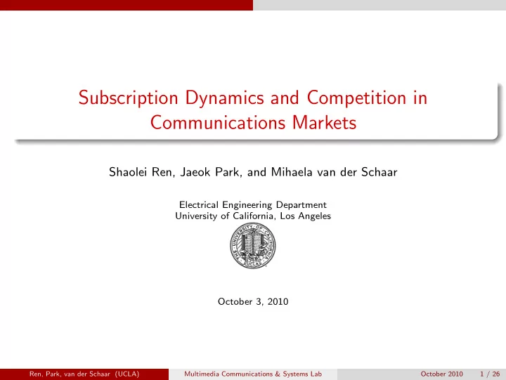 subscription dynamics and competition in communications