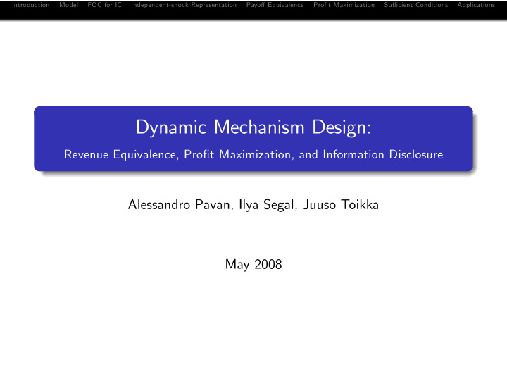 dynamic mechanism design