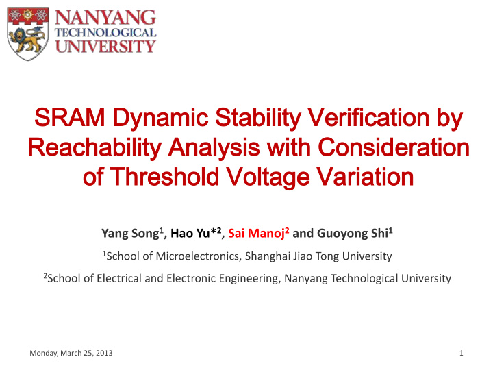 reachability achability analysis alysis with th consid