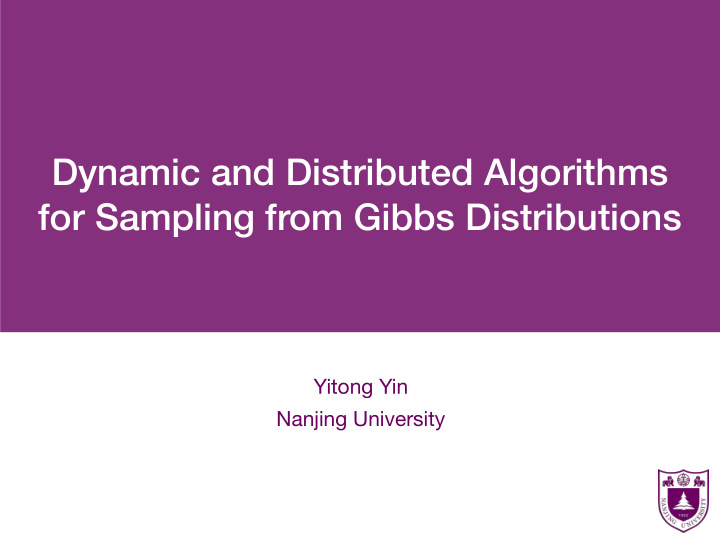 dynamic and distributed algorithms for sampling from
