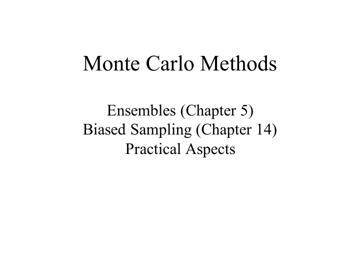 monte carlo methods