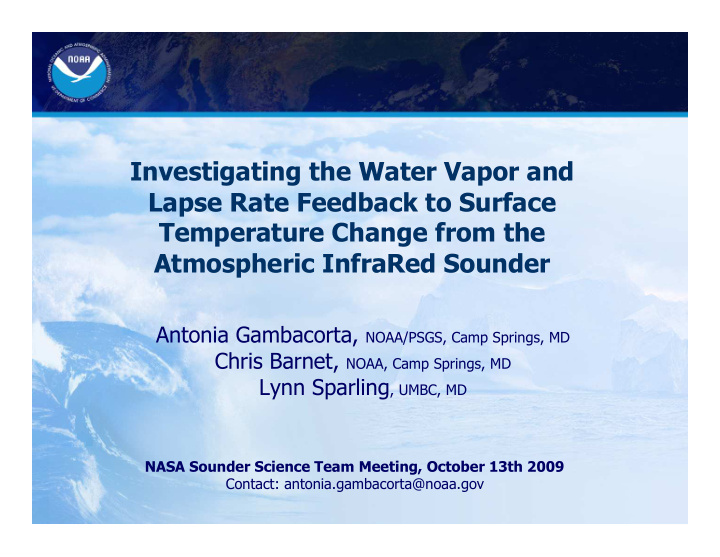 investigating the water vapor and lapse rate feedback to
