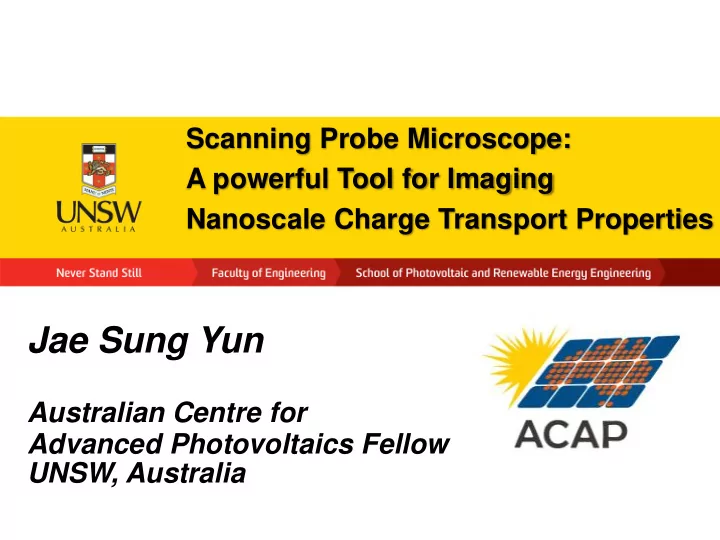 australian centre for advanced photovoltaics fellow unsw