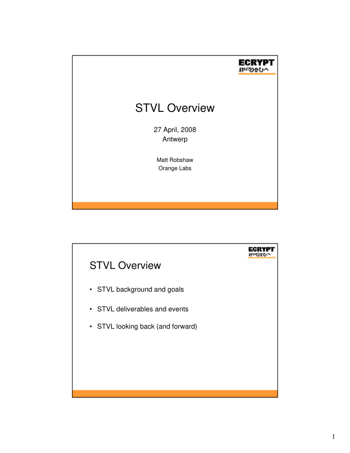 stvl overview