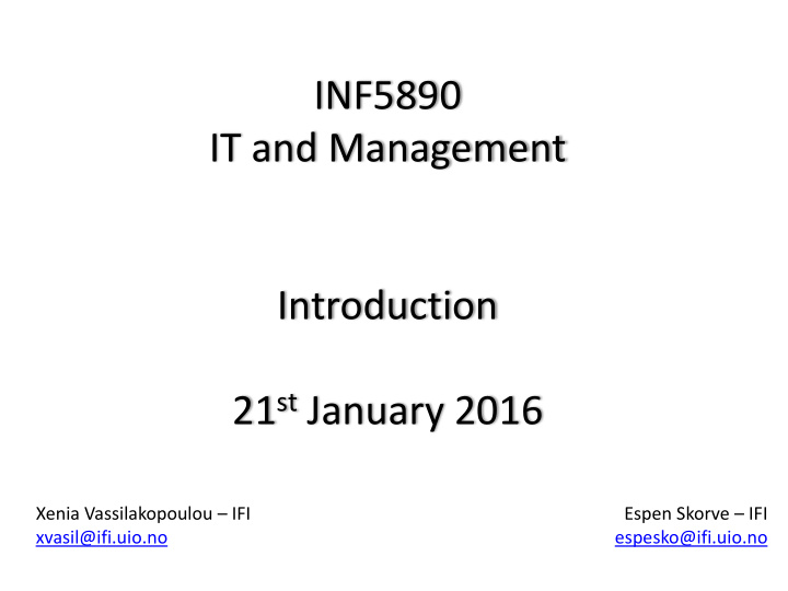 it and management