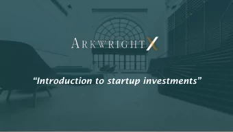 Introduction to startup investments  Magnus Naustdal  Eirik Feedt  Esben Anneberg Poulsen