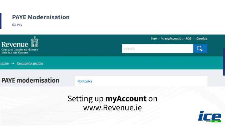 setting up myaccount on revenue ie