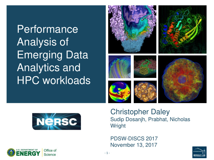 performance analysis of emerging data analytics and hpc