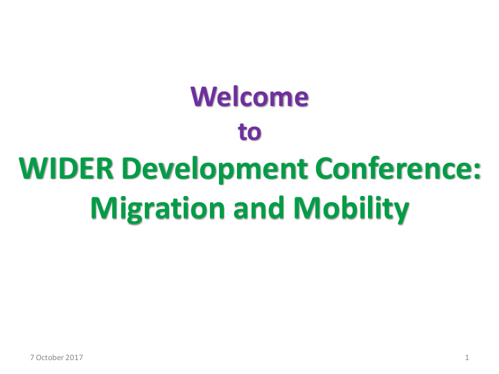 wider development conference migration and mobility
