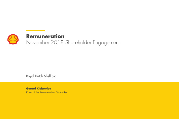 remuneration november 2018 shareholder engagement