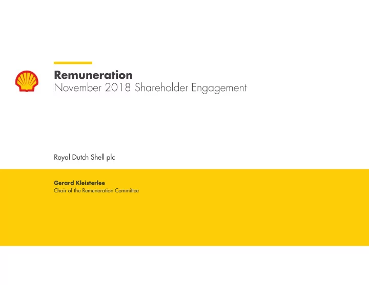 remuneration november 2018 shareholder engagement