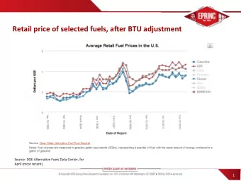 Retail  price  of  selected  fuels,  a1er  BTU  adjustment      Source: