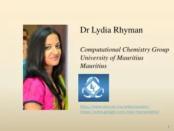 Computational Chemistry Group  University of Mauritius  Mauritius