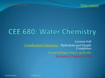 Print version  Updated: 9 March 2020  Lecture #28  Coordination Chemistry: Hydrolysis and Simple