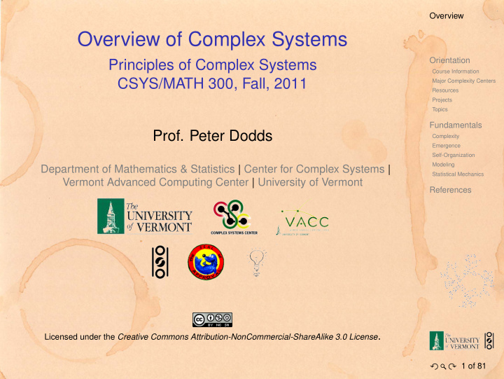 overview of complex systems