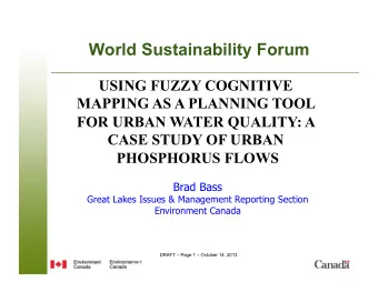 World Sustainability Forum  USING FUZZY COGNITIVE  MAPPING AS A PLANNING TOOL  FOR URBAN WATER