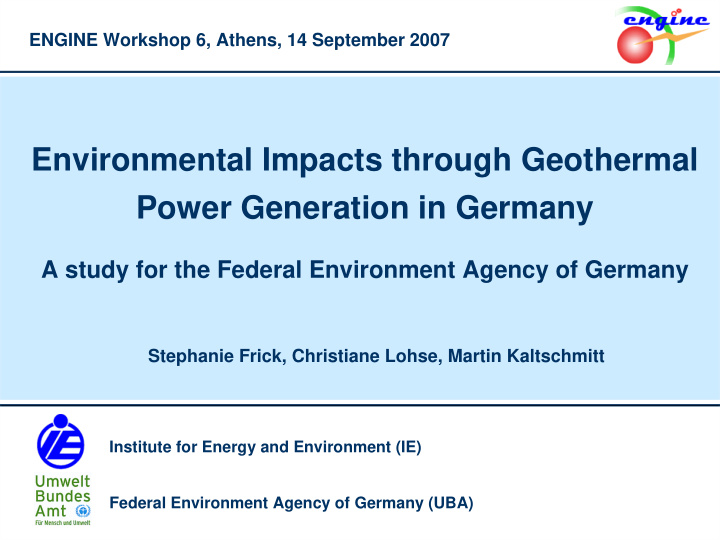 environmental impacts through geothermal power generation