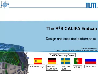 The R 3 B CALIFA Endcap Design and expected performance  Roman Gernhuser  Physik-Department E12,