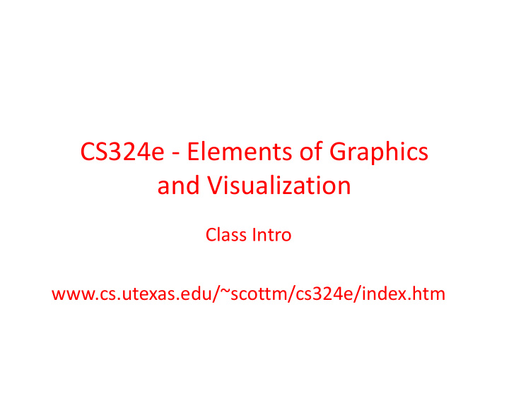 cs324e elements of graphics and visualization