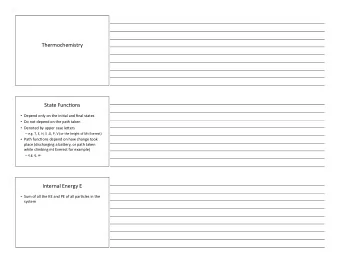Thermochemistry  State  Func2ons  Depend  only  on  the  ini2al  and  final