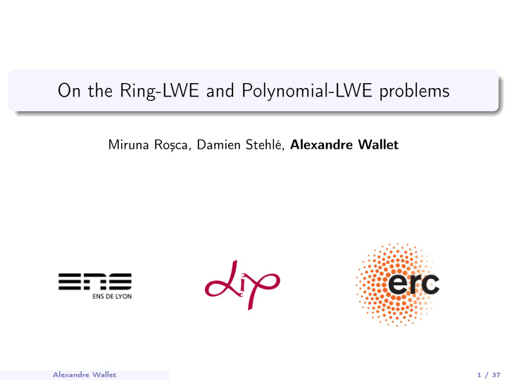 on the ring lwe and polynomial lwe problems