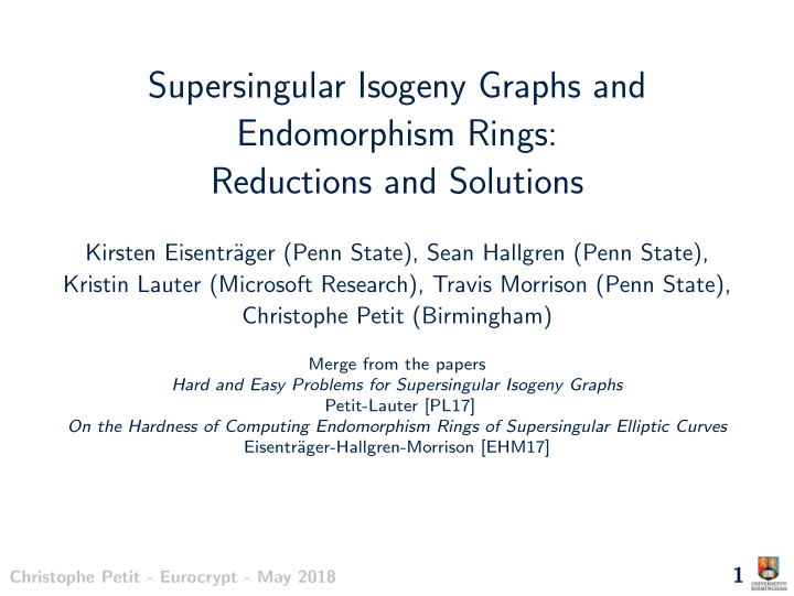 supersingular isogeny graphs and endomorphism rings