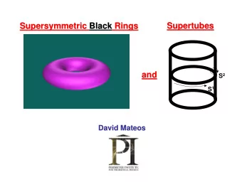 Supertubes  Supersymmetric Black  Black Rings  Rings  Supertubes  Supersymmetric  and  and S 2 S 1