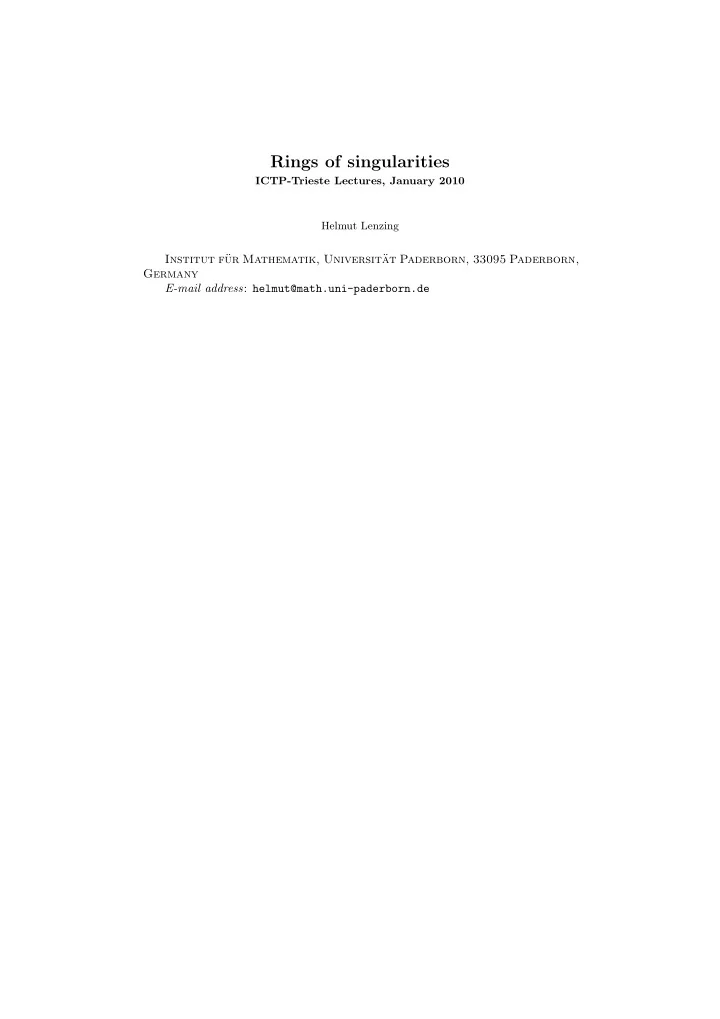 rings of singularities